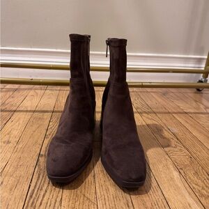 Anne Klein Chocolate Ankle Booties